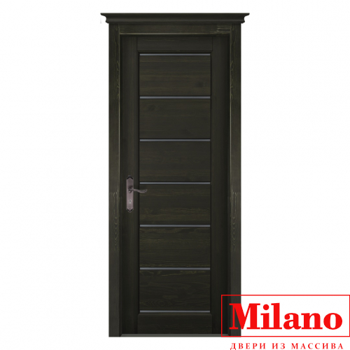 Дверь из массива сосны брашированной Milano "Premier Plus Премьер плюс Эйвори Блек"
