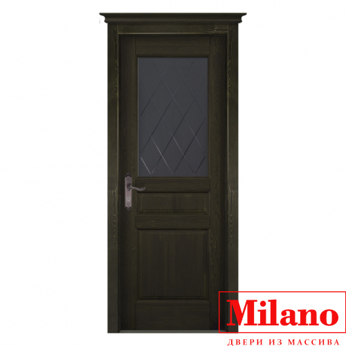 Дверь из массива сосны брашированной Milano "Valencia Валенсия Эйвори Блек"
