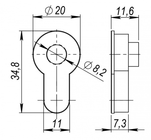 Вставка под шток для CYLINDER SN-3 мат.никель