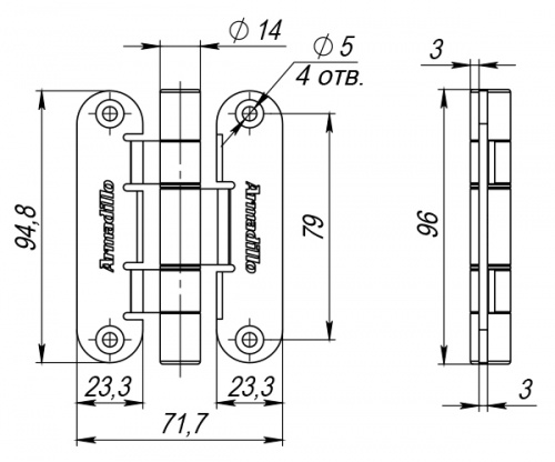 Петля универсальная OPTIMUM Mini GP Золото