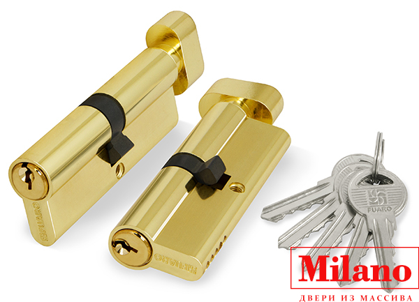 Цилиндровый механизм с вертушкой 100 ZM 80 mm (30+10+40) BP латунь 5 кл.