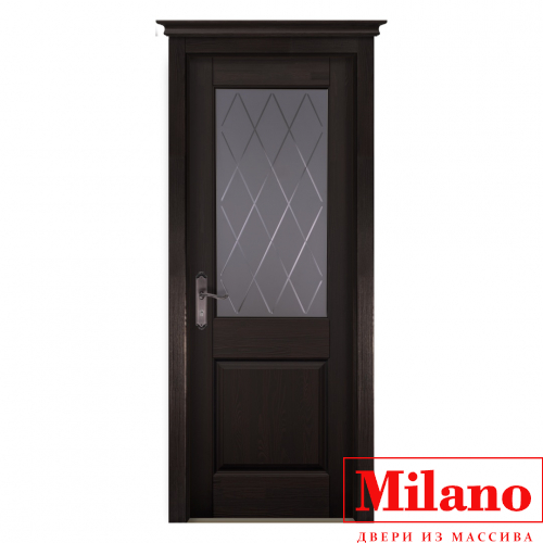 Дверь из массива сосны брашированной Milano "Elegy Элегия Венге" темная