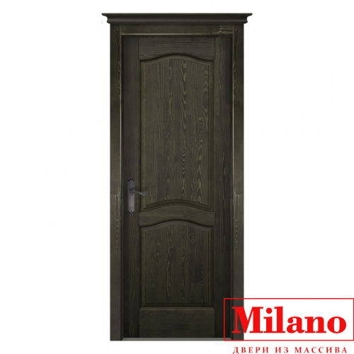 Дверь из массива сосны брашированной Milano "Leo Лео Эйвори Блек"