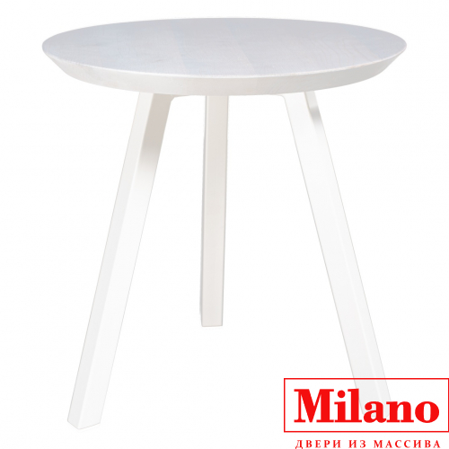 Журнальный стол из массива дуба Milano "Круг" вайт