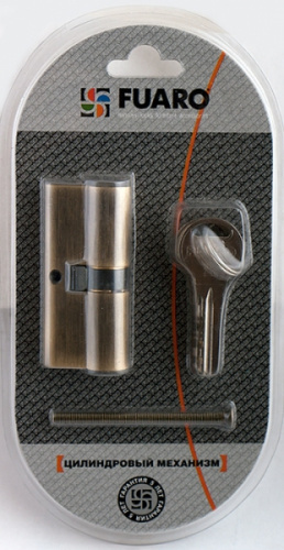 Цилиндровый механизм R600/80 mm-BL (35+10+35) PB латунь 5 кл. БЛИСТЕР