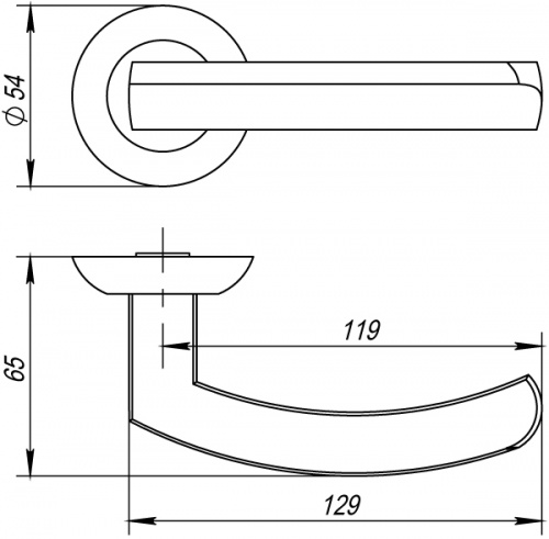 Ручка раздельная ALFA AR CP-8 хром, (без квадрата и винтов, белая коробка, new), 210 