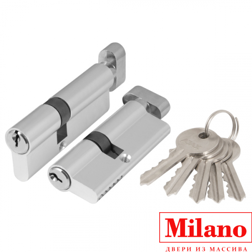 Цилиндровый механизм с вертушкой AX102/80 mm (30+10+40) CP хром 5 кл.