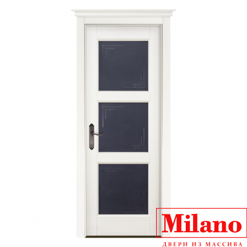 Дверь из массива сосны брашированной Milano "Turin Турин Белый"