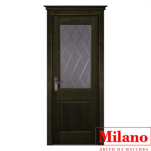 Дверь из массива сосны брашированной Milano "Elegy Элегия Эйвори Блек"