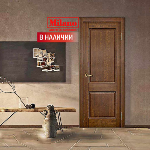 Дверь "Elegy 2 (Элегия 2)" античный орех – из массива ольхи с багетом Vilario