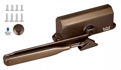 Доводчик дверной DORMA TS 77 EN3, с рычажной тягой, коричневый