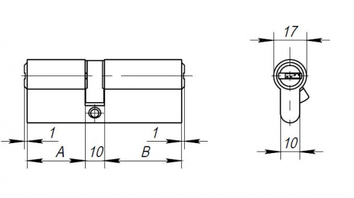 Цилиндровый механизм AX200/70 mm (30+10+30) PB латунь 5 кл.