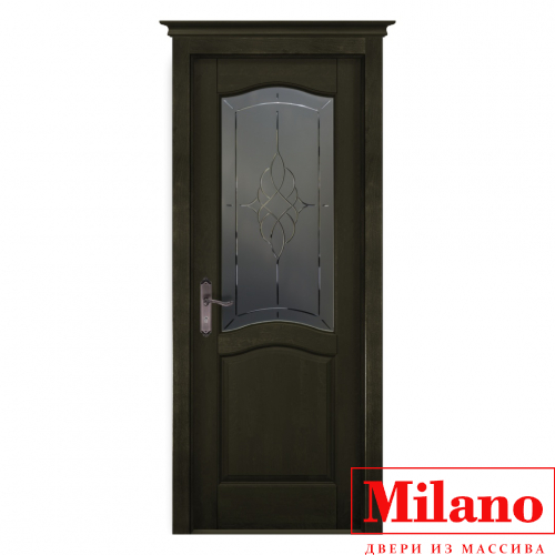 Дверь из массива ольхи Milano "Leo Лео Эйвори Блек"