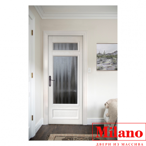 Дверь из массива сосны брашированной Milano "Baget 2" Багет 1 беленый дуб