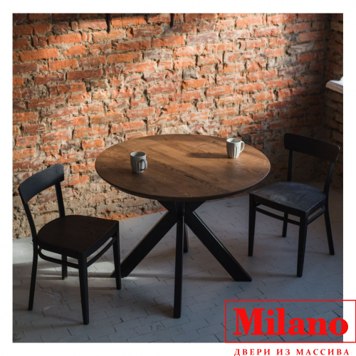 Стол из массива дуба Milano "Раунд" лайт моренный дуб