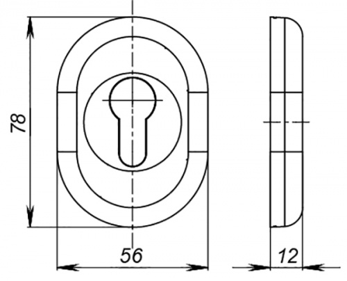 Накладка под цилиндр  ESC-12C GP-золото (2шт. в уп.,отгр. по 1 шт)